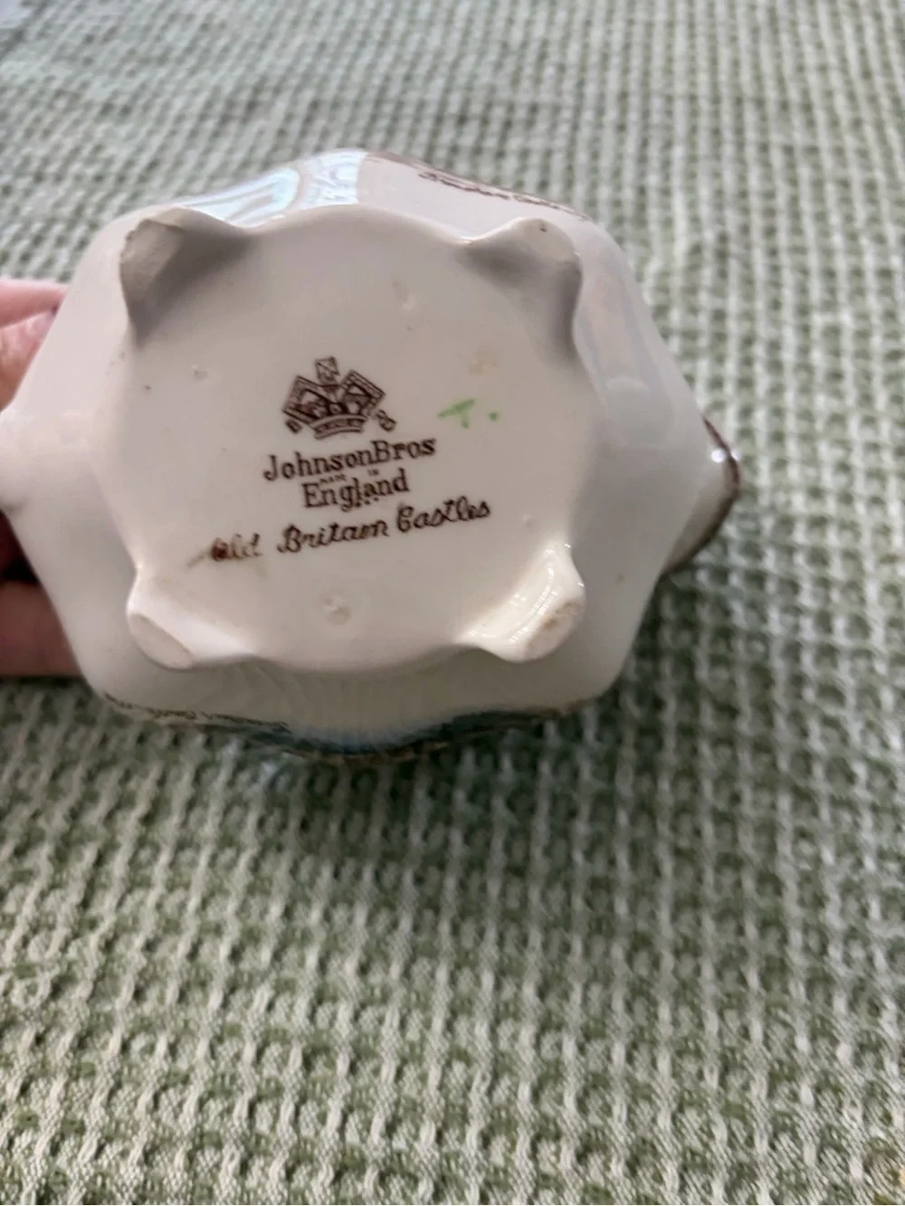 Vintage Johnson Brothers Cream and Brown Transferware Creamer and Sugar Set